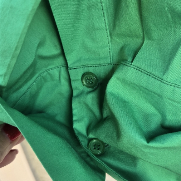 Ronny Kobo Green Wrap Tie Front Blouse French Cuffs - Picture 7 of 10